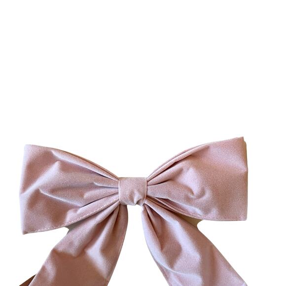 Pink Velvet Bow Tree Topper 12x10  Christmas Holiday Glam by Wellesley Manor NEW - Picture 3 of 7